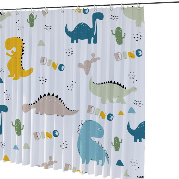 1 st söt dinosauriemönster polyester tyg duschdraperi, 180 x 2