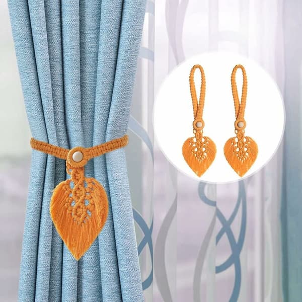 Set med 2 Boho bomullskant gardinholdere, gardinholdere