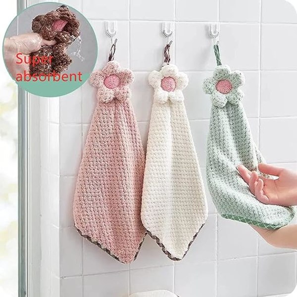4st hängande handdukar för kök med slinga, handduk för badrum