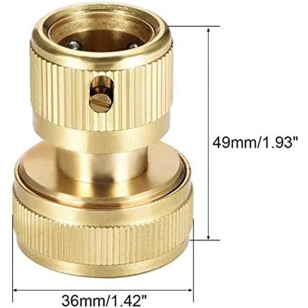 20mm (3/4\") Hurtigkobling for messing hageslange (2-pakning)