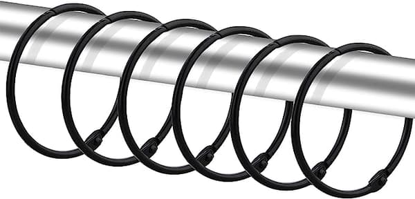 24-pack duschdraperiringar, rostfria dekorativa duschdraperiringar