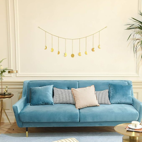 Kuuvaiheiden seinävaate Boho-koriste Garland Kuu Ripustus Taide Esteettinen sisustus Tyttöjen huone Banner Lastentarha Makuuhuone Olohuone Asuntola Koti Apart