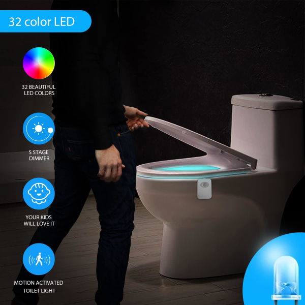 8-färgs toalett LED-ljus–toalettljus inuti toaletten