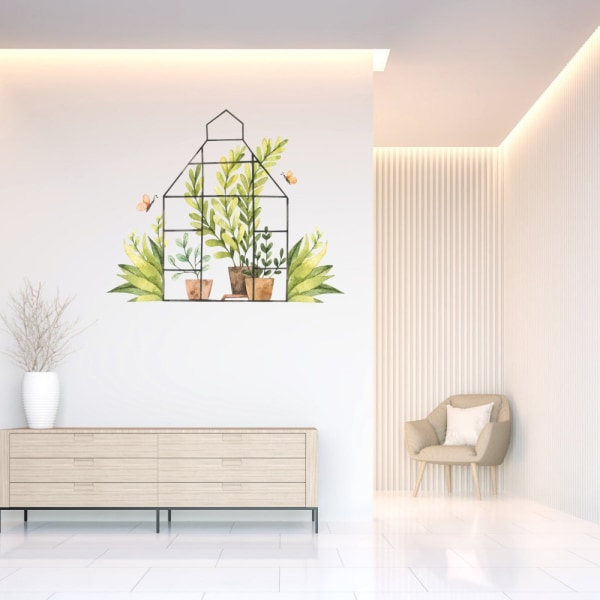 Wall Sticker Decal Pretty Potted Plants Wall Decor for Living Roo