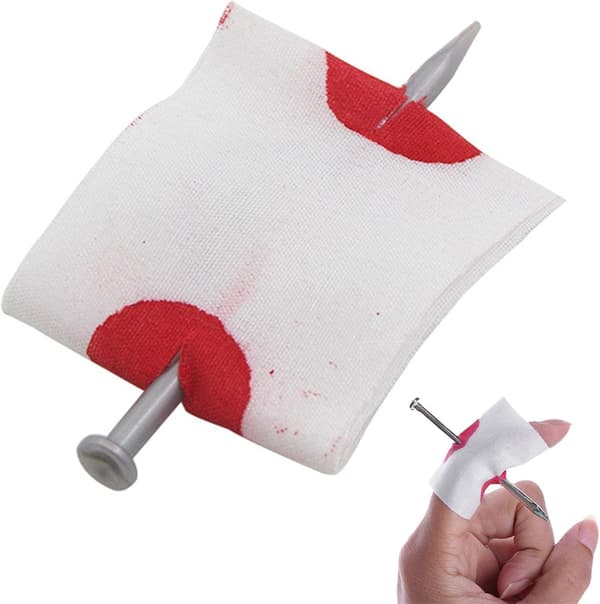 2 stk. Trick Prank Søm Gennem Finger Legetøj, Trick Søm Gennem Finger