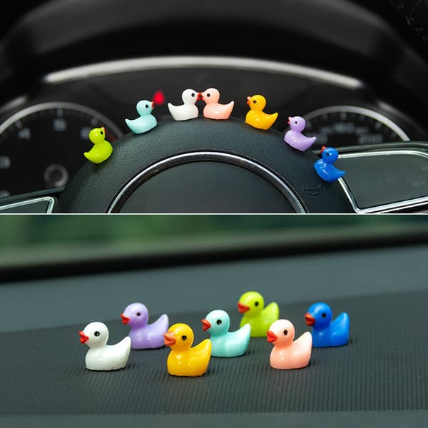 7 STK Søde Mini Harpiks Gule Ande Ornament Miniature Figurer Små
