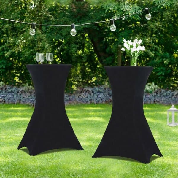 Set med 2 svarta överdrag till 110 CM fällbart högt bord