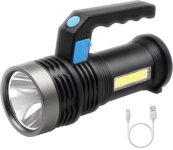 Led-taskulamppu, USB-ladattava, erittäin kirkas lyhtyvalo kahvalla