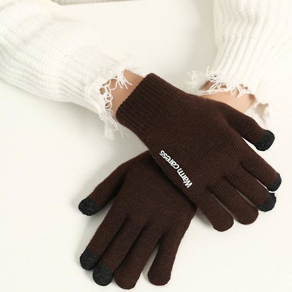 1 par vinter Anti-skid Varm Touch Screen Full Finger Stickad Uni
