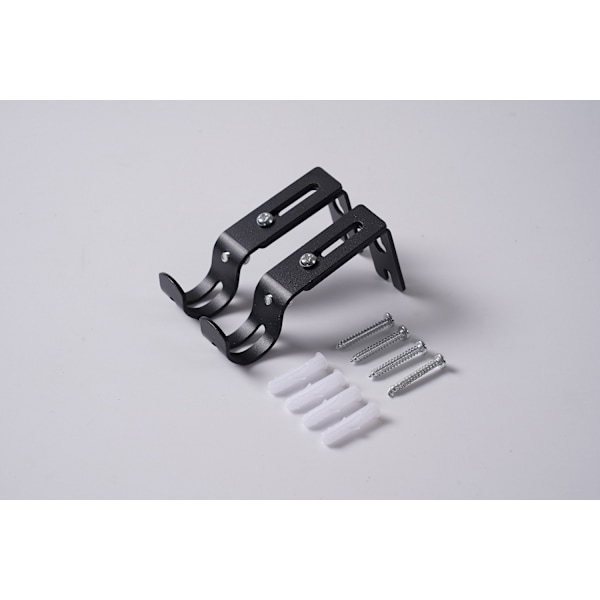 Justerbara Gardinstångs Väggfästen, 2-pack, Svart