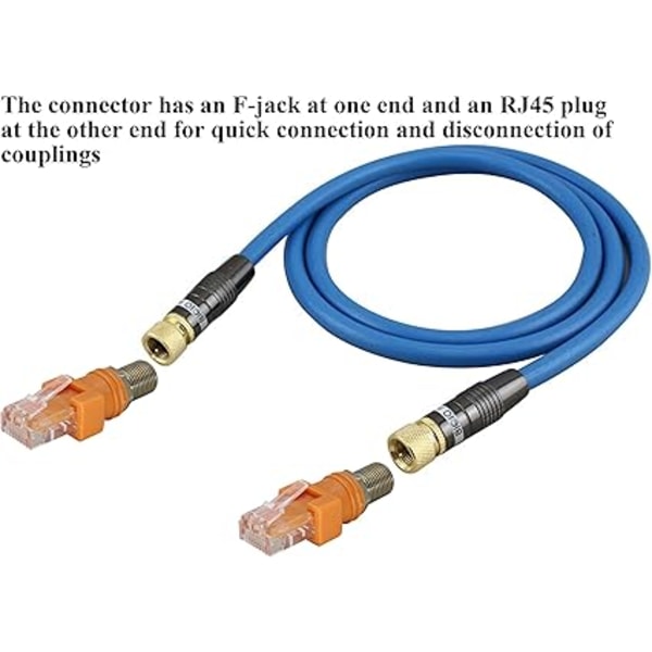 RJ45 Han til Hun RF Ethernet Koaksial Konverter Adapter til Linjetestere, Linjefindere, Linjedetekter og andet Detektorudstyr (2-pak/F til RJ