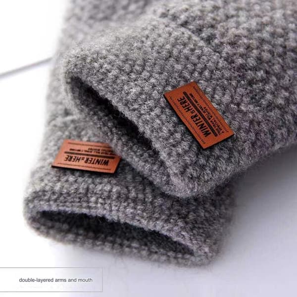 Vinter Fingerless Handsker Til Halv Finger Skrivning Kontor Strikkede A