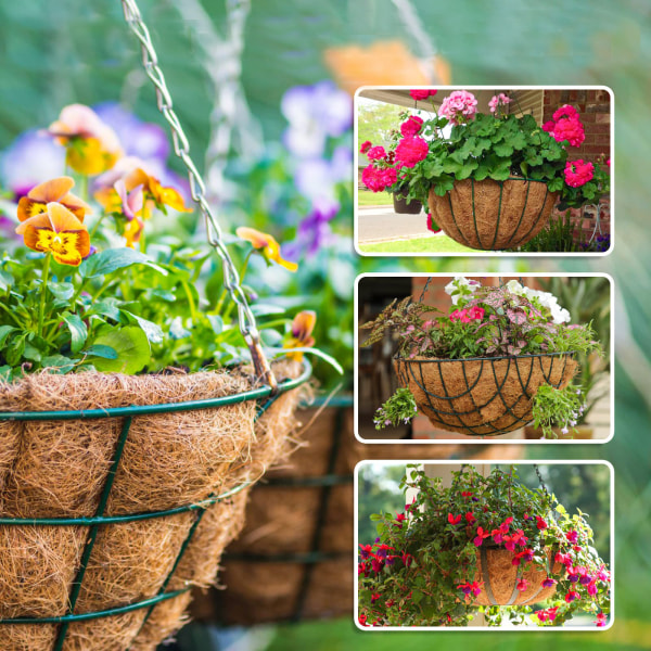 Innovativ kokosnötsträd blomkruka kokosnöt brun korgmatta hängande