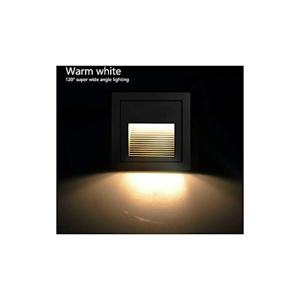 3W LED indbygget væglampe firkantet trappe lys (varm hvid) Be