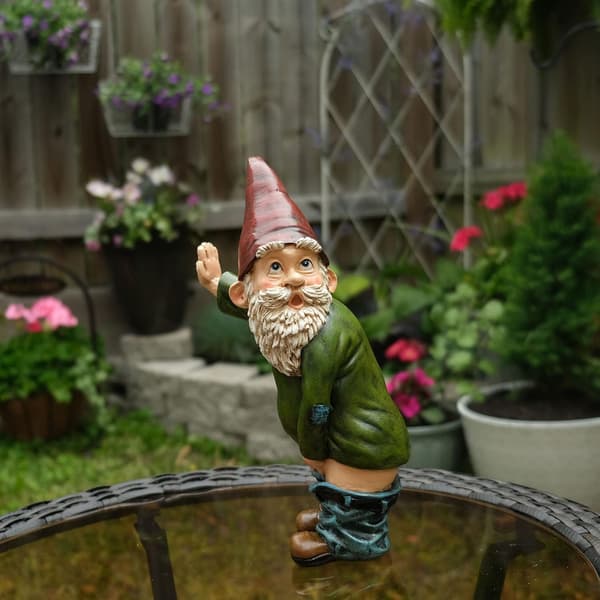 Design Gnome Statue - 6\" Høj Polyresin - Have Gnome til Plæne O