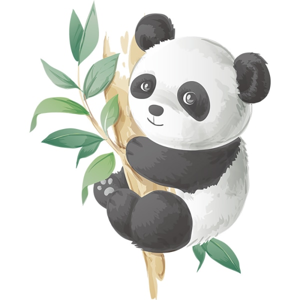 En set bedårande pandaväggklistermärken, självhäftande väggdekoration