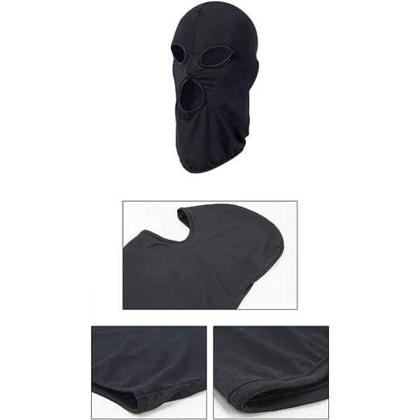 Heldekkende maske med 3 hull, tynn ansiktsmaske for kvinner og menn