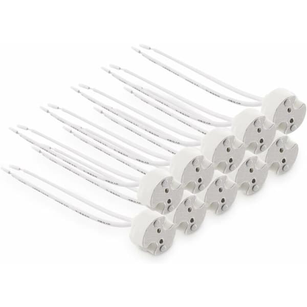 Sæt 10x GU5.3 fatningskabel - til LED halogen spotlights og andre