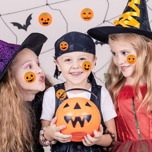 500 stk Halloween-klistremerker med gresskarmotiv
