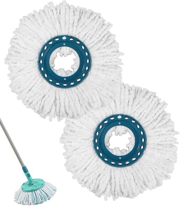 2-pakning med utskiftbare hoder til Clean Twist Disc Mop, mikrofibermopp som er kompatibel