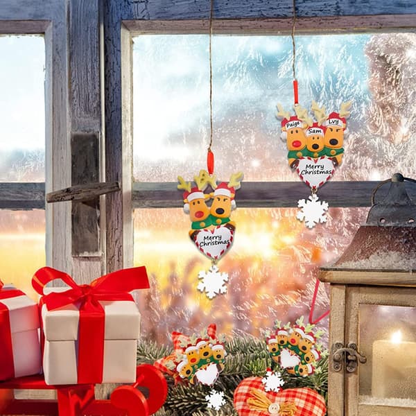 3 st julgranshängande prydnader, heminredning DIY namn älg