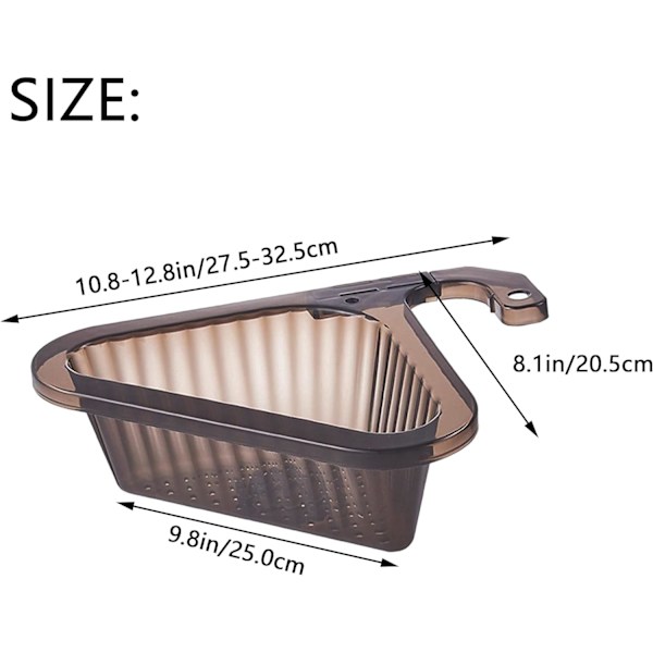 2 KPL Keittiön kolmion muotoinen suodatuskori 20,5x25x8cm Tiskialtaan viemärikori muotoiltu