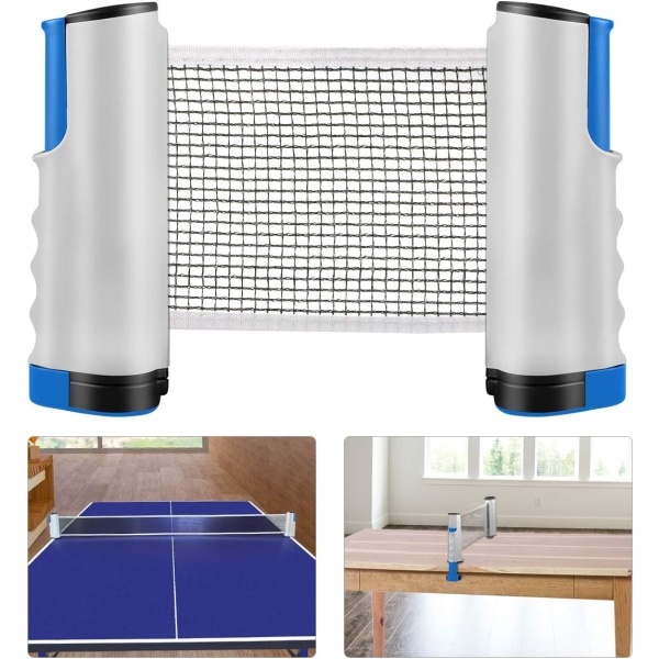 Ping Pong Net, Retractable Bordtennis Net/Udskiftningssæt, Justerbar Net, Bærbar Rejsenet, Tilbehør til Indendørs og Udendørs Brug