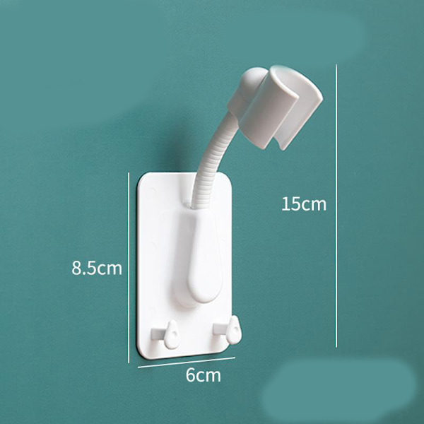 2 stk Dusjhodeholdere, Borrefri, 360° Justerbar, Badtilbehør Dusjhodeholder, Hvit (15*6cm)