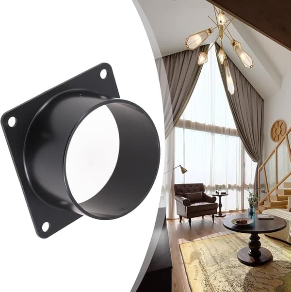 Kanalforbindelsesflens, 75-120mm ABS veggflensforbindelse, veggluftkanalforbindelse for ventilasjonsrør (100mm)