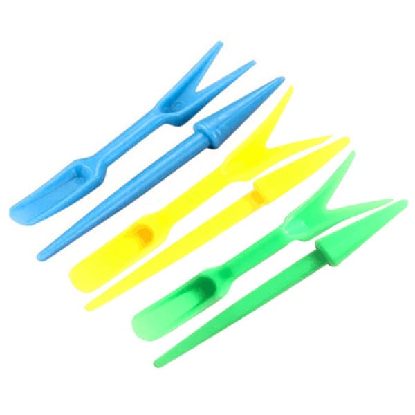 Mini trädgårdsfröplanteringsverktyg, sticka och stickgaffel (3 set)