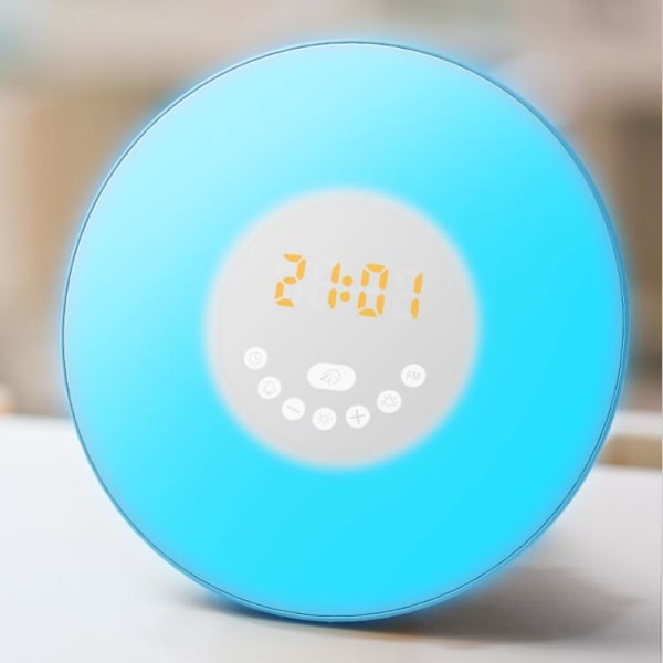 Digital väckarklocka, elektroniskt alarm med nattlampa, LCD-display med tid, datum, temperatur, snooze-funktion