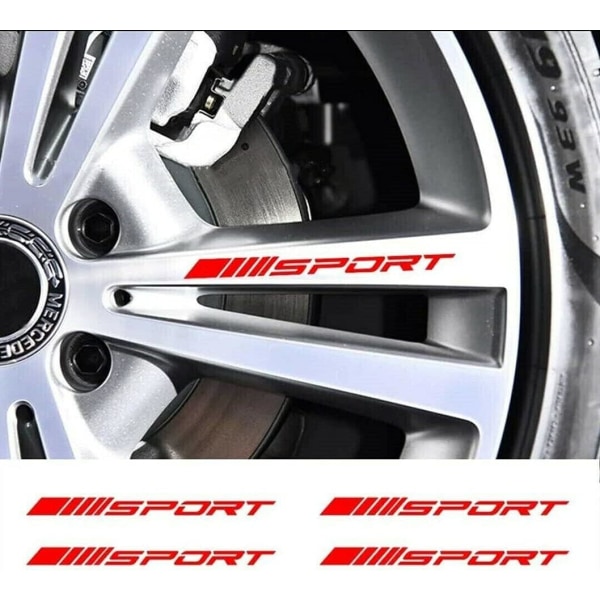 4 stk hjulfælge Sports Racing Decal Stripes Decals Emblem Bumper R
