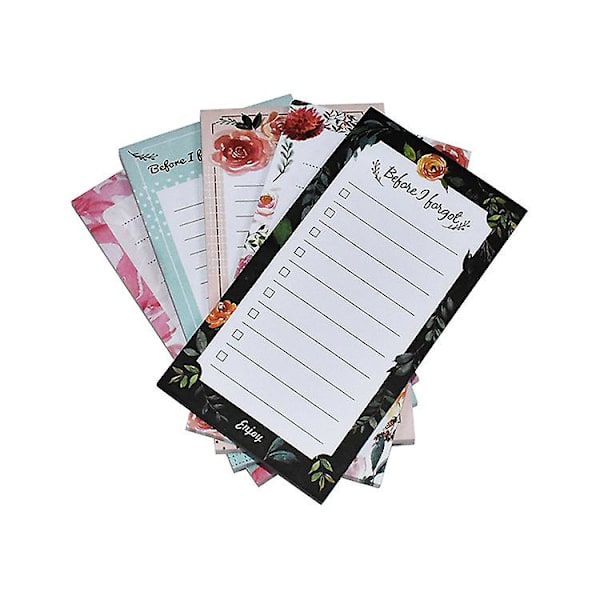 5 stk. magnetiske notesblokke til køleskab, magnetiske to-do-liste notesblokke magnet memo pad notesblokke til køleskab