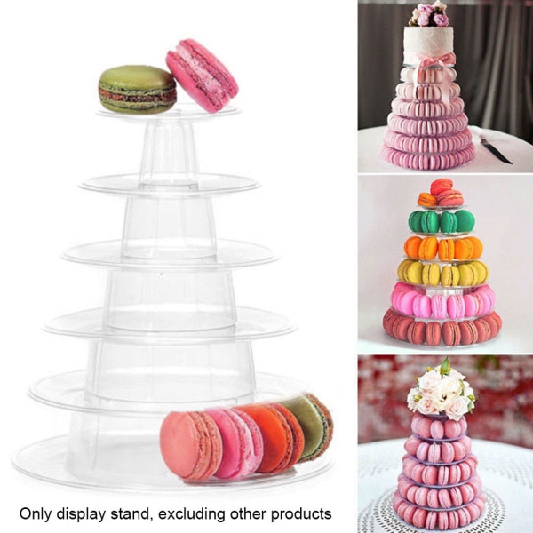 Macaron kakefat 6 lag plast rund kakefat