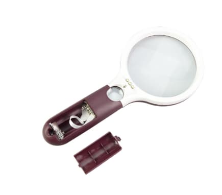 1 stk. Lighted Reading Magnifier, Lupe med 3 LED'er, Håndholdt