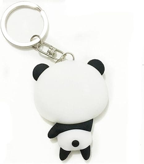 Silikone Panda Tegneserie Nøglering Vedhæng