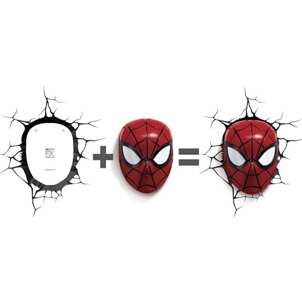 3DLight Marvel Spiderman Maske 3D Deko Licht, Kunststoff, Rot