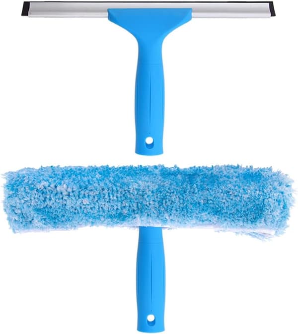 Professionell fönsterraka med mikrofiberborste, bredd 25 cm
