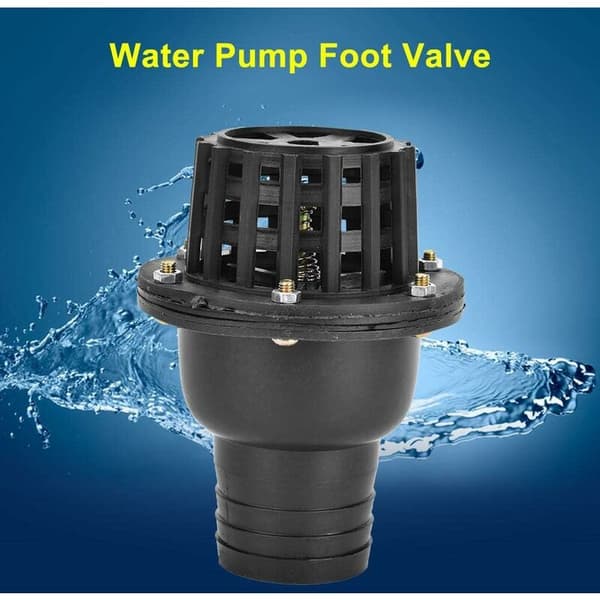 Vandventil - Vandpumpe Fodventil Sort PVC Lavtryks Flad C