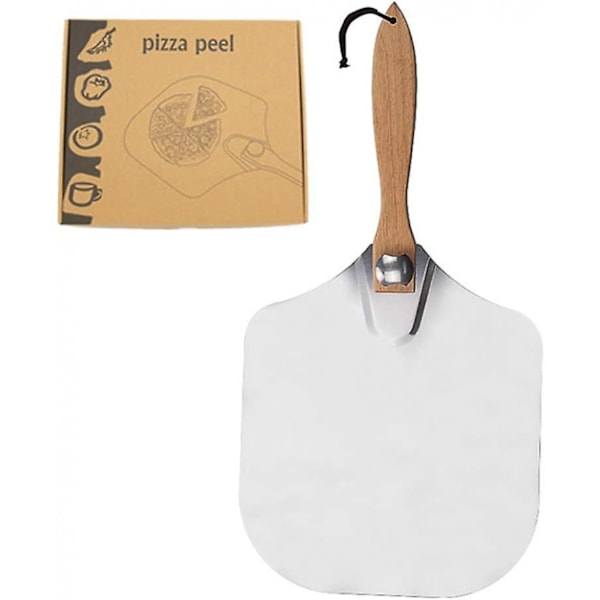 Pizzaspade, pizzaspatel med foldbart træhåndtag, løftespade til pizza