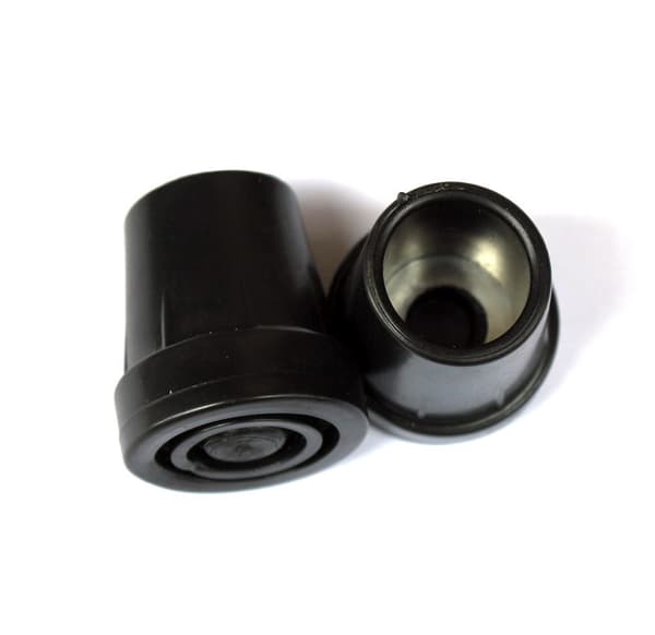 Gummipuder til Vandrestave og Krykker - Sort - 19mm