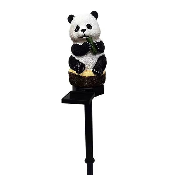 Solcellsbelysning för trädgårdspålar - panda solcellsbelysning utomhusträdgård, Wat