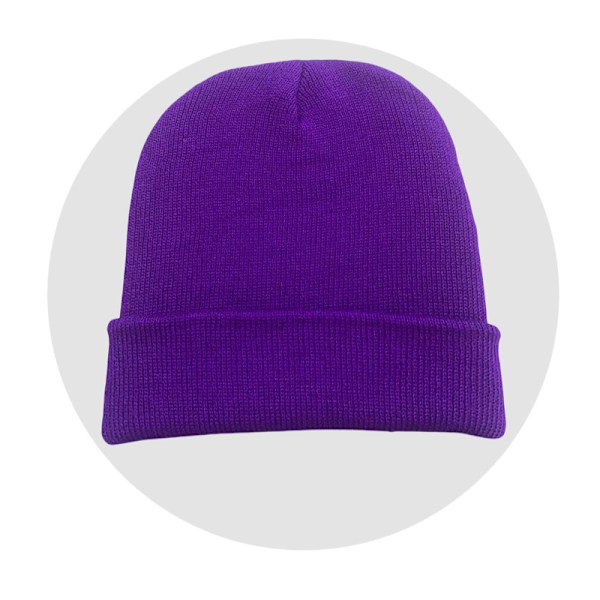 Beanie for Menn og Kvinner Lilla Beanie Hatt Myk Vinter Beanies Cuff Beanie Skull Caps Strikket Huer