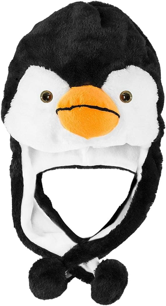 Pingvin Plysdyr Vinter Ski Hat Beanie Aviator Style Vinter (