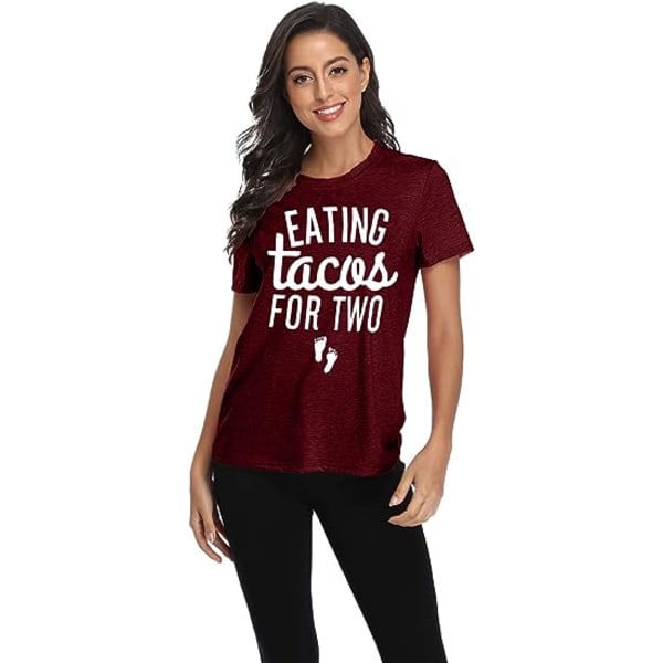 Spise Tacos for Two Maternity Shirt Cute Graphic Letter Print T-skjorte