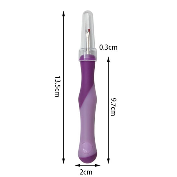 5,3 tum 1 st lila sömrivare i gummi med ergonomiskt grepp för att ta bort sömmar och stygn