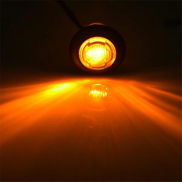 10X LED Sidemarkerlys 12/24V LED Klaringslys Tilhenger Sidelampe Advarselslys for Lastebil Bobil (Gul)