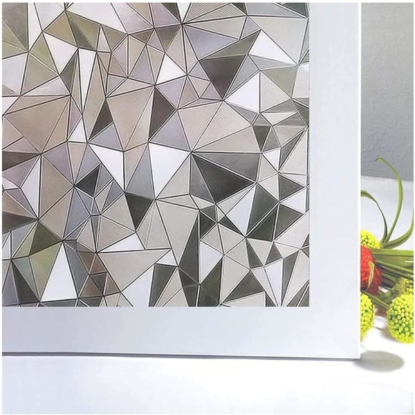 3D självhäftande fönsterfilm för integritet, statisk vidhäftning, ingen lim, för fönster i badrum, kontor, kök, 17,7\" x 157,4\"