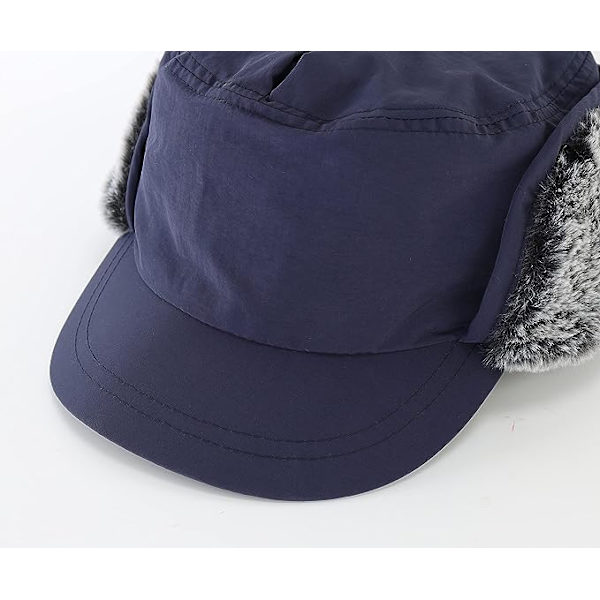 Herre Vinter Hat Brim Varme Ørevarmere Hat Faux Fur Baseball Cap Roy