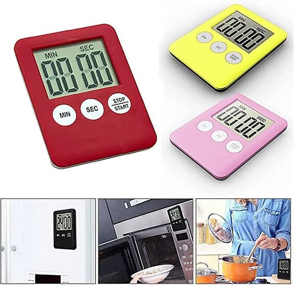 Tunn nedräkningstimer Kökstimer Elektronisk timer Kökstimer Påminnelse Rosa